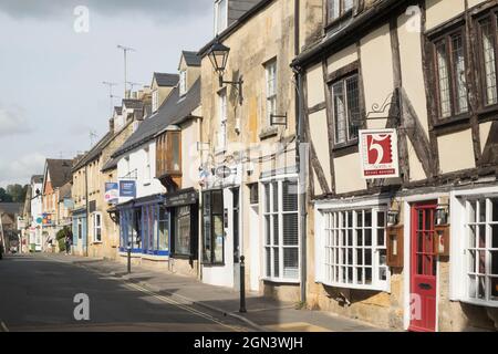 Blick auf Winchcomber, eine kleine Marktstadt von Cotswold in Gloucestershire, Großbritannien Stockfoto