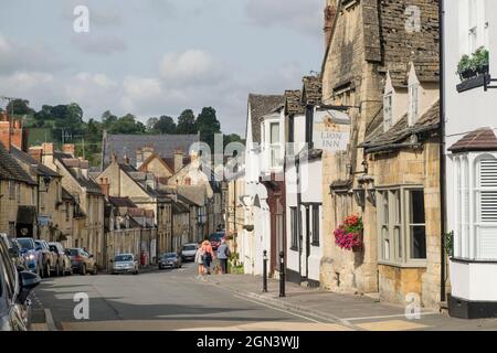 Blick auf Winchcomber, eine kleine Marktstadt von Cotswold in Gloucestershire, Großbritannien Stockfoto