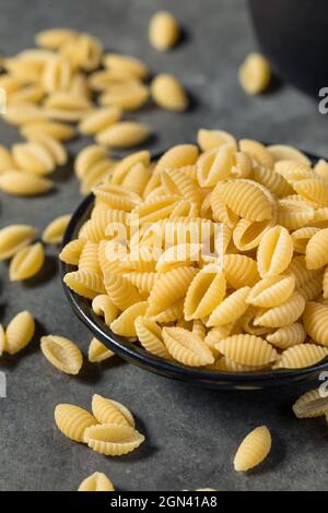 Hausgemachte trockene Bio-Cavatelli-Pasta in einer Schüssel Stockfoto