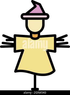 Scarecrow-Symbol. Kontur Vogelscheuche Vektor Symbol Farbe flach isoliert Stock Vektor