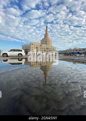 Islamisches Kulturzentrum Fanar Spiralmoschee in Doha, Katar, Naher Osten Stockfoto