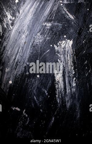 Grunge Black Painted Wood Hintergrund mit unhöflichen Strichen Alte zerkratzte dunkle schmutzige Textur für Vintage-Design Stockfoto