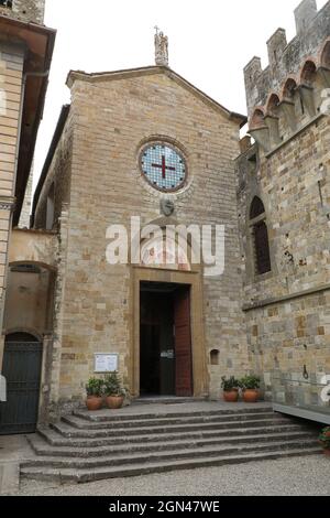 DAS KLOSTER VON SAN MICHELE IN PASSIGNANO, TOSKANA, ITALIEN Stockfoto