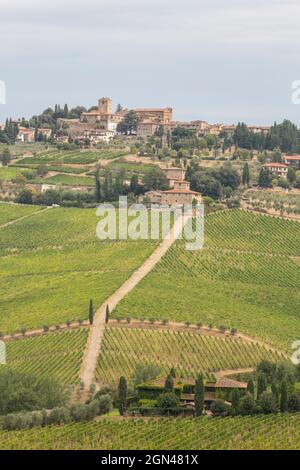 LANDSCHAFTEN DER CHIANTI-REGION,TOSKANA,ITALIEN Stockfoto