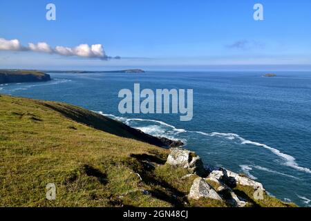 Trevose Head von Stepper Point. Stockfoto