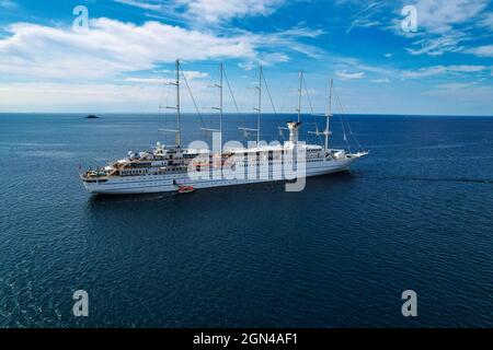 Windsurf-Schiff in Rovinj, Istrien, Kroatien, Adria, Europa Stockfoto