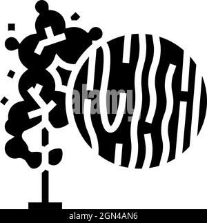 Mahagoni Holz Glyphe Symbol Vektor Illustration Stock Vektor