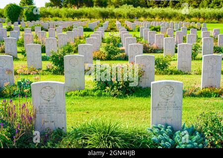 Kanadischer Kriegsfriedhof Am Moro River, San Donato, Ortona Stockfoto