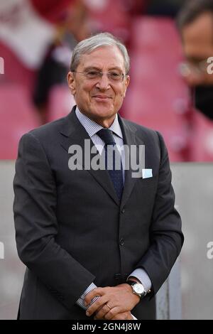 Salerno, Italien. September 2021. Salernitanas Vorsitzender Gen Ugo Marchetti während des Spiels Salernitana gegen Hellas Verona FC, Italienische Fußballserie A in Salerno, Italien, September 22 2021 Quelle: Independent Photo Agency/Alamy Live News Stockfoto