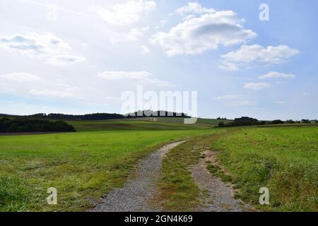 Feldweg durch die Eifel im Sommer Stockfoto