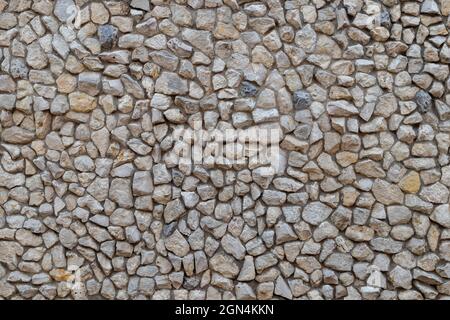 Stein dekoriert Mosaik Wand flach nahtlose Textur und Vollrahmen Hintergrund, trocken und sauber Stockfoto