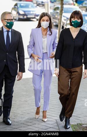 Madrid, Spanien. September 2021. **KEIN SPANIEN** Königin Letizia nimmt am 22. September 2021 am Weltkrebsforschungstag in der Zentralstelle des AECC (Spanische Vereinigung gegen Krebs) in Madrid, Spanien, Teil. Kredit: Jimmy Olsen/Media Punch/Alamy Live Nachrichten Stockfoto