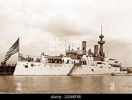 US-Schlachtschiff Illinois auf der Chicago Exposition 1893 Stockfoto