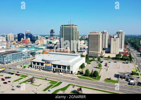 Eine Luftaufnahme des RBC Place London in London, Ontario, Kanada Stockfoto