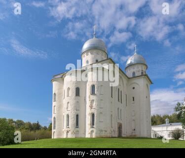 Die St. George Kathedrale im St. George (Yuriev) Kloster. Weliki Nowgorod, Russland Stockfoto