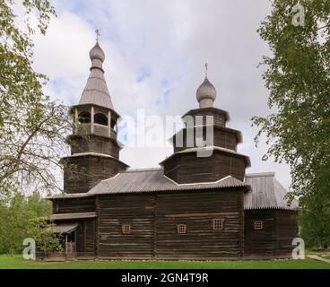 Kirche des heiligen Nikolaus des Wundertäters von High Island. Weliki Nowgorod, Russland Stockfoto