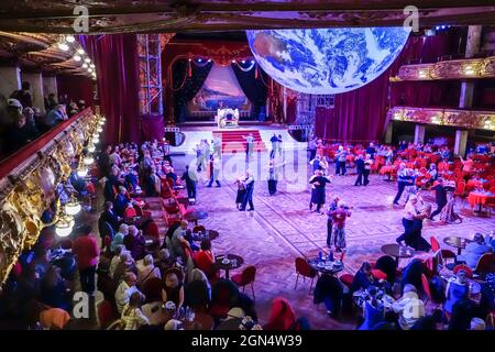 Inside Blackpool Tower Ballroom, Blackpool, Lancashire, England, Großbritannien Stockfoto