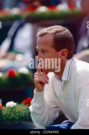 Der australische Tennistrainer Bob Brett, 80er Jahre Stockfoto