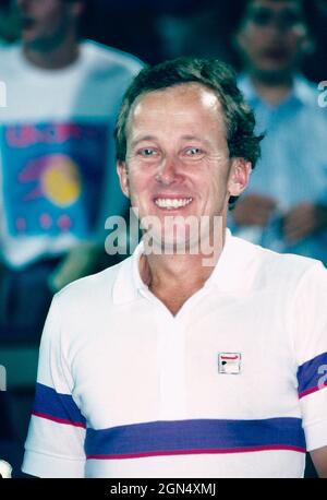 Der australische Tennistrainer Bob Brett, 80er Jahre Stockfoto