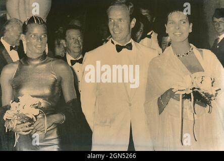 Prinz Albert II. Von Monaco und seine Schwestern Prinzessin Caroline und Stephanie, 1989 Stockfoto