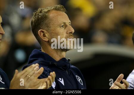 LONDON, GROSSBRITANNIEN. 22. SEPTEMBER Gary Rowett Manager von Millwall während des Carabao Cup-Spiels zwischen Millwall und Leicester City am Mittwoch, den 22. September 2021 in Den, London. (Kredit: Tom West | MI News) Kredit: MI Nachrichten & Sport /Alamy Live News Stockfoto