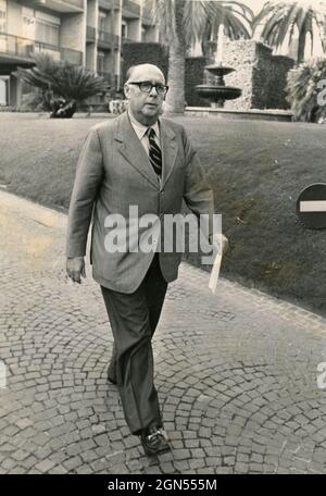 Der italienische Filmproduzent Roberto Rossellini, 1970er Jahre Stockfoto