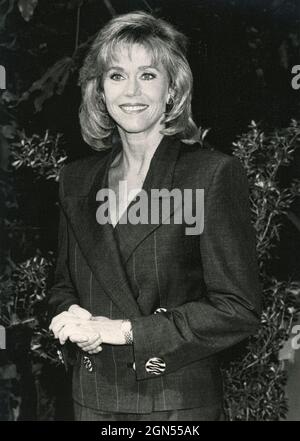 Amerikanische Filmschauspielerin und Aktivistin Jane Fonda, 1980er Jahre Stockfoto