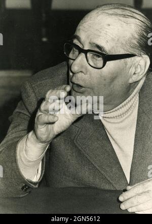 Der italienische Filmproduzent Roberto Rossellini, 1970er Jahre Stockfoto