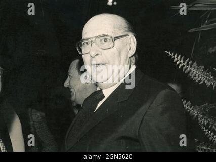 Der italienische Filmproduzent Roberto Rossellini, 1970er Jahre Stockfoto