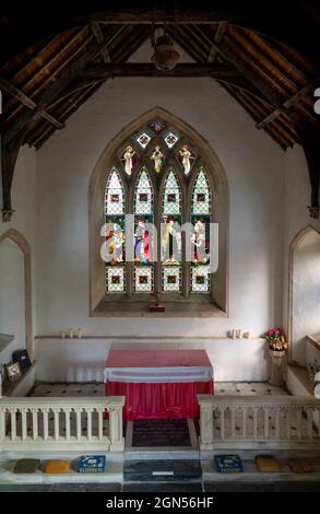 Buntglasfenster, St. Peter's Church, Dunton, Norfolk Stockfoto