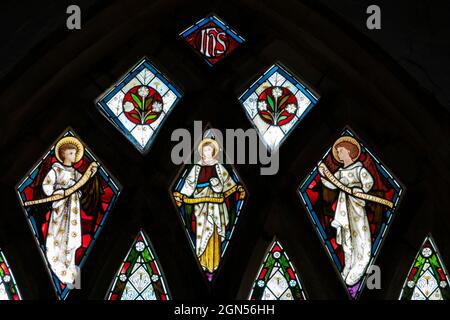 Buntglasfenster, St. Peter's Church, Dunton, Norfolk Stockfoto