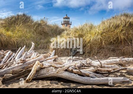Der historische Coquille River Lighthouse, Bandon Oregon USA Stockfoto