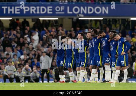 LONDON, GROSSBRITANNIEN. 22. SEPTEMBER 2021: Chelsea-Spieler während des Carabao Cup-Spiels zwischen Chelsea und Aston Villa in der Stamford Bridge, London. (Kredit: Juan Gasparini | MI Nachrichten) Kredit: MI Nachrichten & Sport /Alamy Live Nachrichten Stockfoto