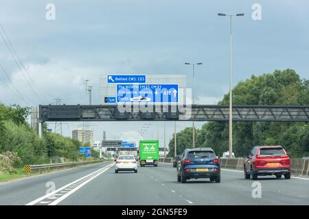 Autobahn A12 zum Stadtzentrum, Stadt Belfast, Nordirland, Großbritannien Stockfoto