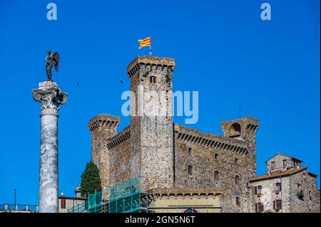 Rocca Monaldeschi della Cervara, alte Burg in der Altstadt von Bolsena in Latium, Italien Stockfoto