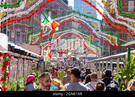 Das 95. Jährliche Fest von San Gennaro ist zurück in Little Italy NYC Stockfoto