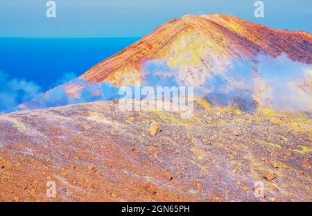 Gran Gratere, Vulcano Island, Äolische Inseln, Sizilien, Italien Stockfoto