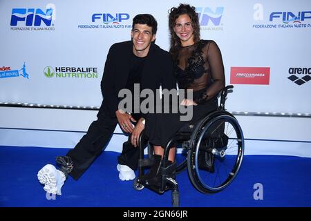 Rom, Latium. September 2021. Simone Barlaam während der Gala ich habe einen wunderbaren Abend zur Feier der Olympischen und Paralympischen Schwimmmedaillen in Tokio im Foro Italico in Rom, Italien, am 22. September 2021, gefeiert. Fotografo01 Credit: Independent Photo Agency/Alamy Live News Stockfoto