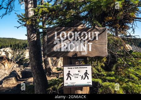 Yellowstone NP, WY, USA - 15. August 2020: The Lookout Point Stockfoto