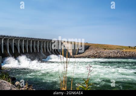 Grand Teton, WY, USA - 5. September 2020: Der Jackson Lake Dam Stockfoto