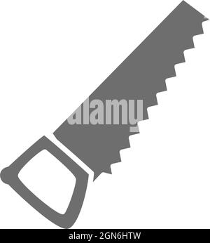 Graues Sägesymbol. Isoliert auf weißem Hintergrund Stock Vektor