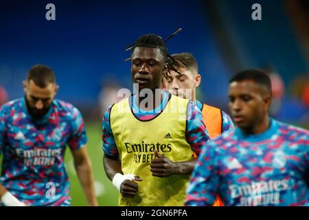 Madrid, Spanien. 22. Sep, 2021. Während der spanischen Liga, La Liga Santander, spielte ein Fußballspiel zwischen Real Madrid und RCD Mallorca im Santiago Bernabeu Stadion am 22. September 2021 in Madrid, Spanien. Foto Oscar J. Barroso/Spanien DPPI/DPPI - Foto: Oscar Barroso/DPPI/LiveMedia Kredit: Unabhängige Fotoagentur/Alamy Live News Stockfoto