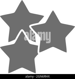 Sterne, beste Wahl, positives graues Feedback-Symbol. Stock Vektor