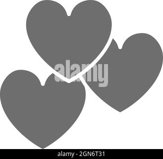 Graues Symbol für Herzen, Favoriten, Feedback. Isoliert auf weißem Hintergrund Stock Vektor