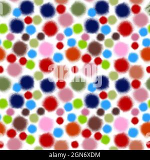 2D-Illustration einer schönen Polka-Punkt-Tapete Stockfoto