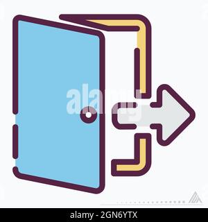 Symbolausgang - Linienschnittstil - einfache Illustration, editierbare Kontur, Vektor der Designvorlage, gut für Drucke, Poster, Werbung, Ankündigungen, in Stock Vektor