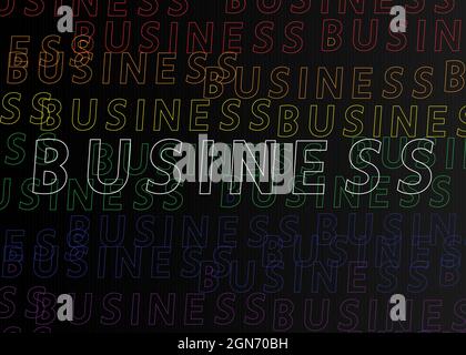 Business, Vector-Logo. Zitate und Sätze für Karten, Banner, Poster. Festliches Design. Buntes Konzept, Schriftzug. Stock Vektor