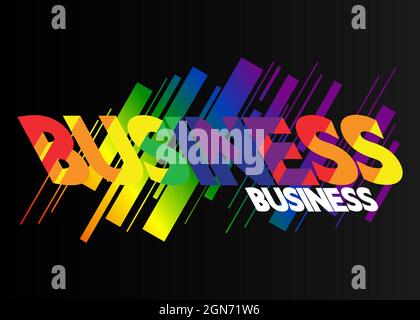 Business, Vector-Logo. Zitate und Sätze für Karten, Banner, Poster. Festliches Design. Buntes Konzept, Schriftzug. Stock Vektor