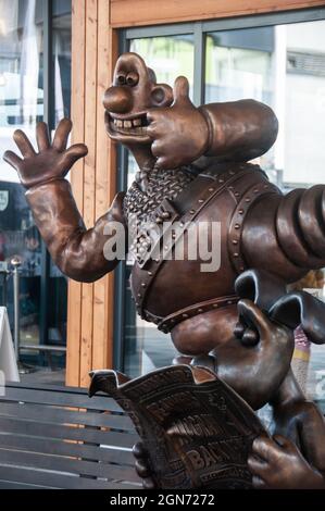 In ganz Großbritannien - die Statue der falschen Hose in Preston, Großbritannien Stockfoto