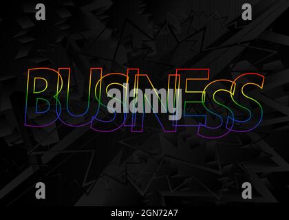 Business, Vector-Logo. Zitate und Sätze für Karten, Banner, Poster. Festliches Design. Buntes Konzept, Schriftzug. Stock Vektor